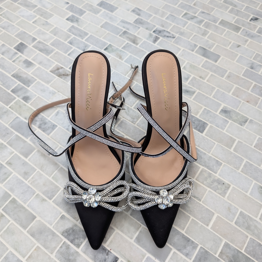 Elegant Black and Silver Women's Heels